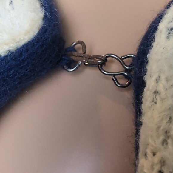 Orange Fashion Village Fuzzy Faux Fur Cardigan Sweater Hooded Plaid Knit Cape - Picture 10 of 13